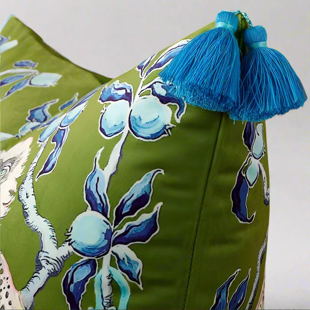 Green Monkeys Velvet Pillow Cover pillow covers - Palatium Lux