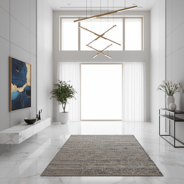 Greywater Bleu Handwoven Cotton Rug - 4 x 6 Rugs - Palatium Lux