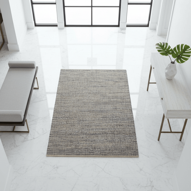 Greywater Bleu Handwoven Cotton Rug - 4 x 6 Rugs - Palatium Lux