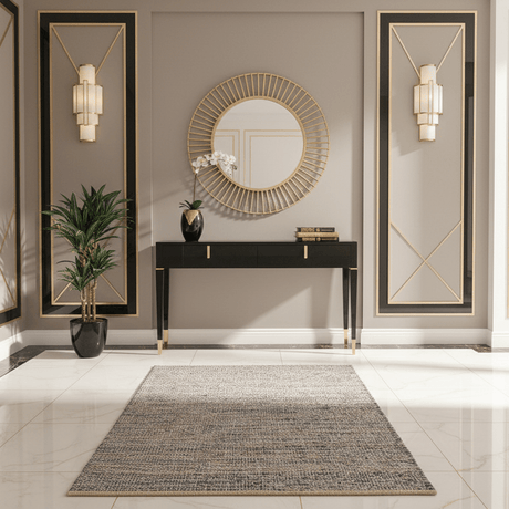 Greywater Bleu Handwoven Cotton Rug - 4 x 6 Rugs - Palatium Lux