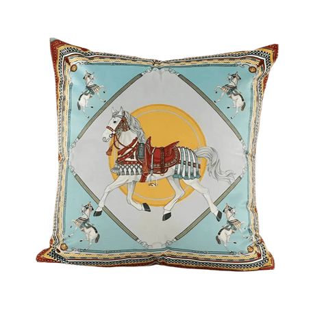 Imperial Blue Horse Pillow Cover pillow covers - Palatium Lux