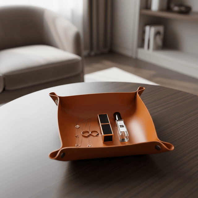 Key Essentials Leather Valet Tray leather - Palatium Lux