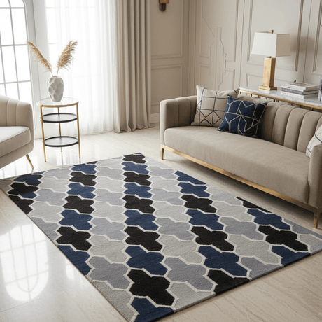 Laurentia Handwoven Wool Rug - 5 x 8 - Palatium Lux