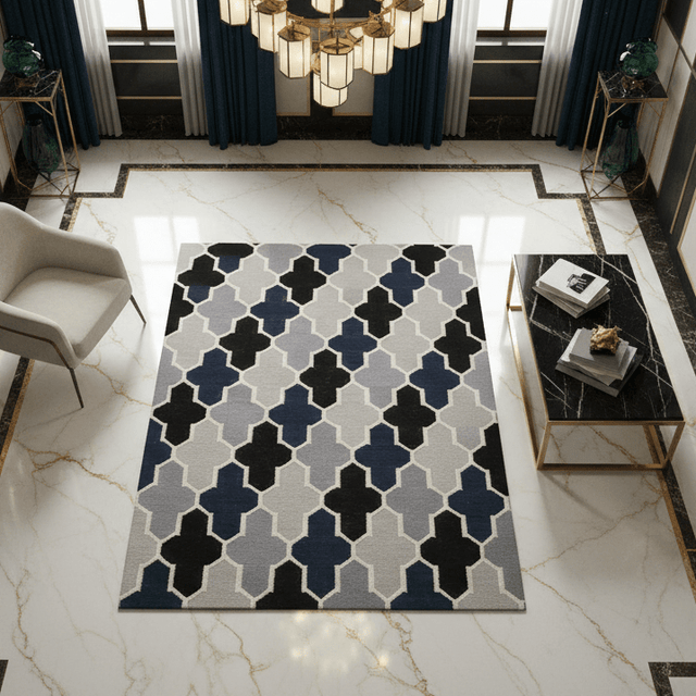 Laurentia Handwoven Wool Rug - 5 x 8 - Palatium Lux