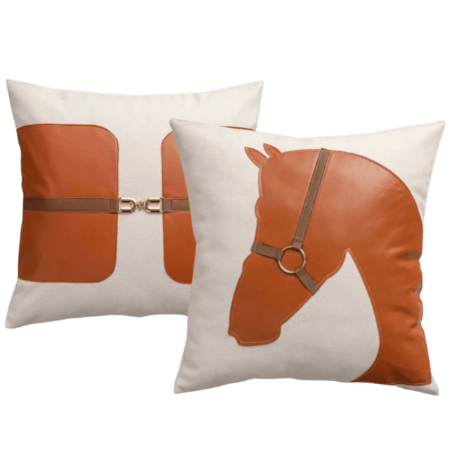 Leather - Buckled Horse Pillow Cover pillow covers - Palatium Lux