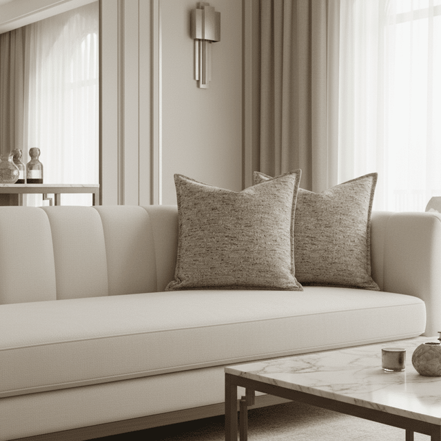 Lela Beige Pillow Cover pillow covers - Palatium Lux