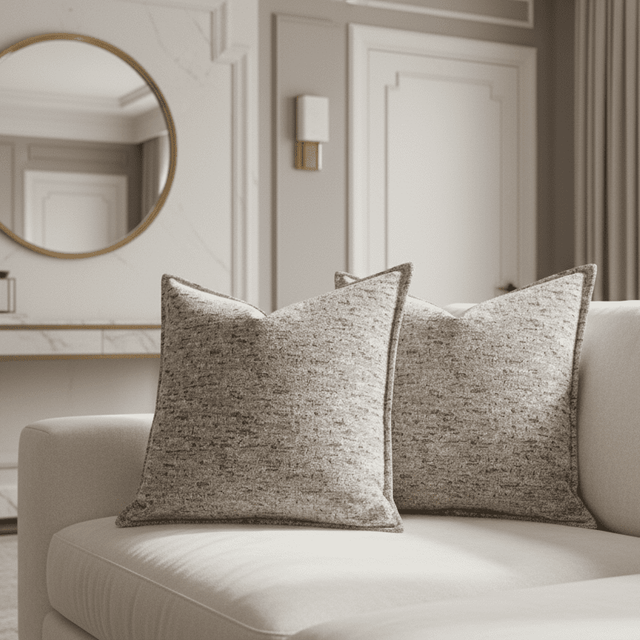 Lela Beige Pillow Cover pillow covers - Palatium Lux