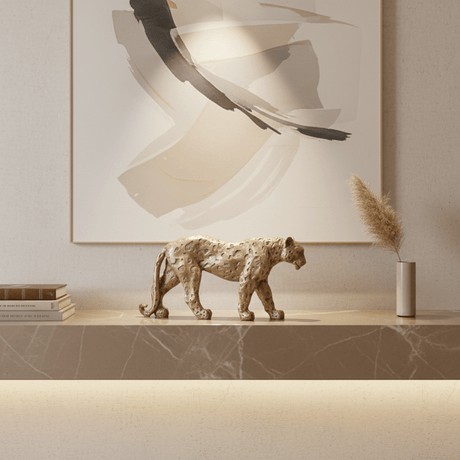 Leopardus Aurum Resin Statue statue - Palatium Lux