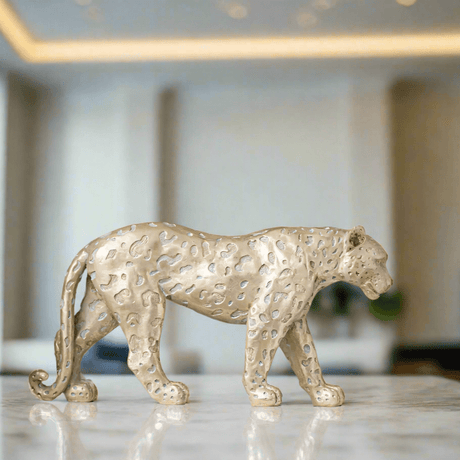 Leopardus Aurum Resin Statue statue - Palatium Lux