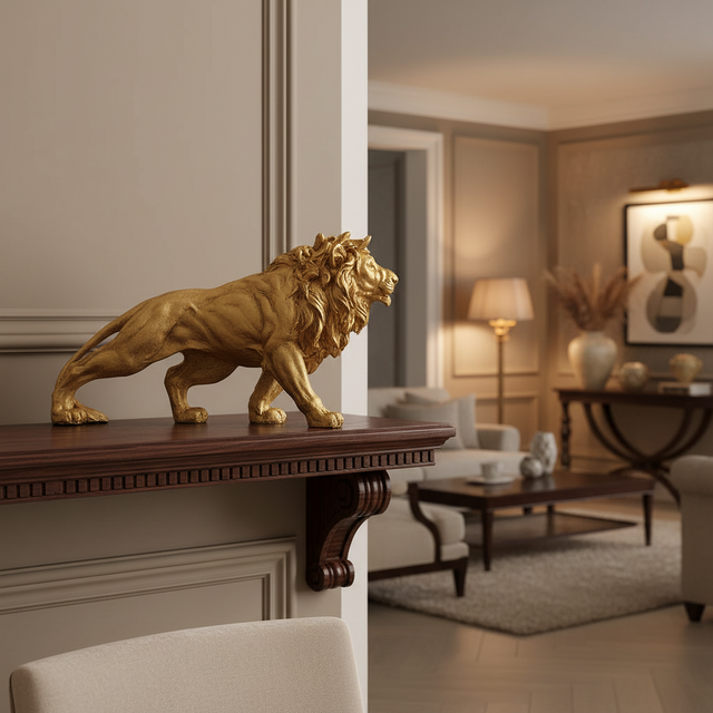 Lion of Luxury Resin Statue
