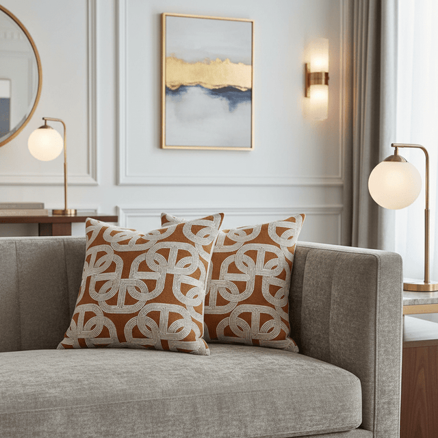Lorenzo Lux Brown Pillow Cover pillow covers - Palatium Lux