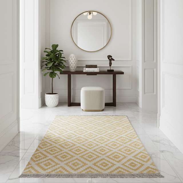Lumen Honey Handwoven Wool Rug - 4.3 x 5 Rugs - Palatium Lux