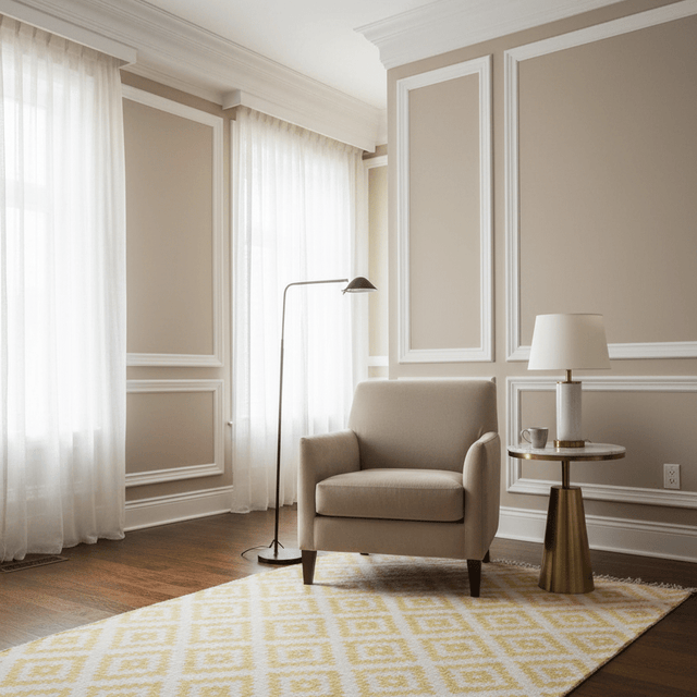 Lumen Honey Handwoven Wool Rug - 4.3 x 5 Rugs - Palatium Lux