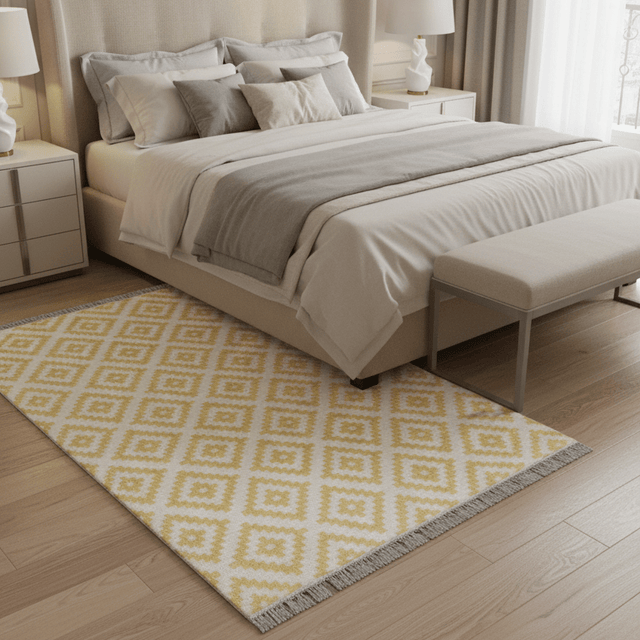 Lumen Honey Handwoven Wool Rug - 4.3 x 5 Rugs - Palatium Lux