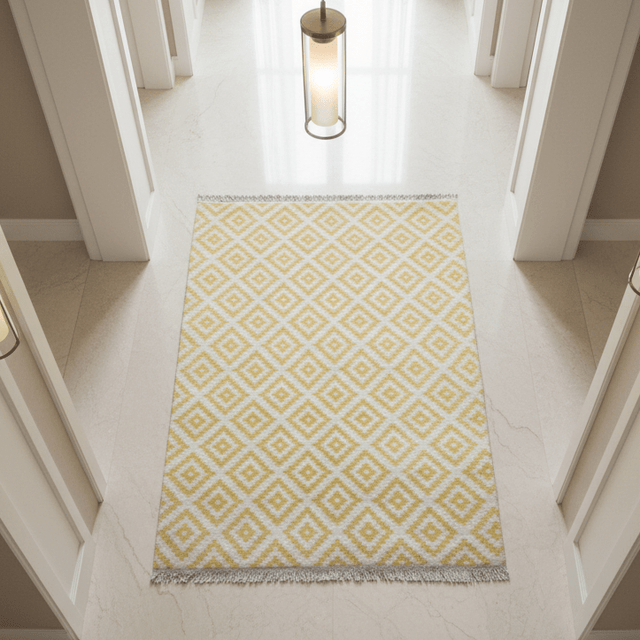 Lumen Honey Handwoven Wool Rug - 4.3 x 5 Rugs - Palatium Lux