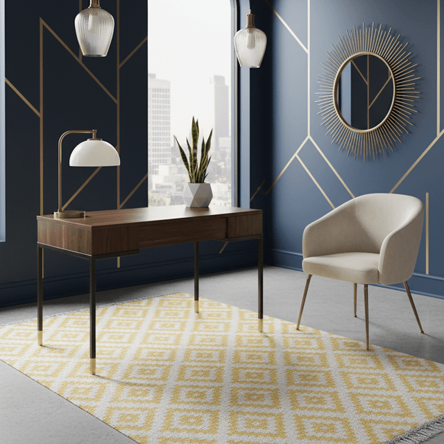 Lumen Honey Handwoven Wool Rug - 4.3 x 5 Rugs - Palatium Lux