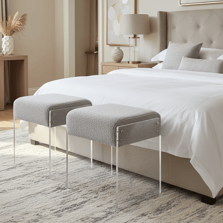 Lumera Accent Stool - Gray - Palatium Lux