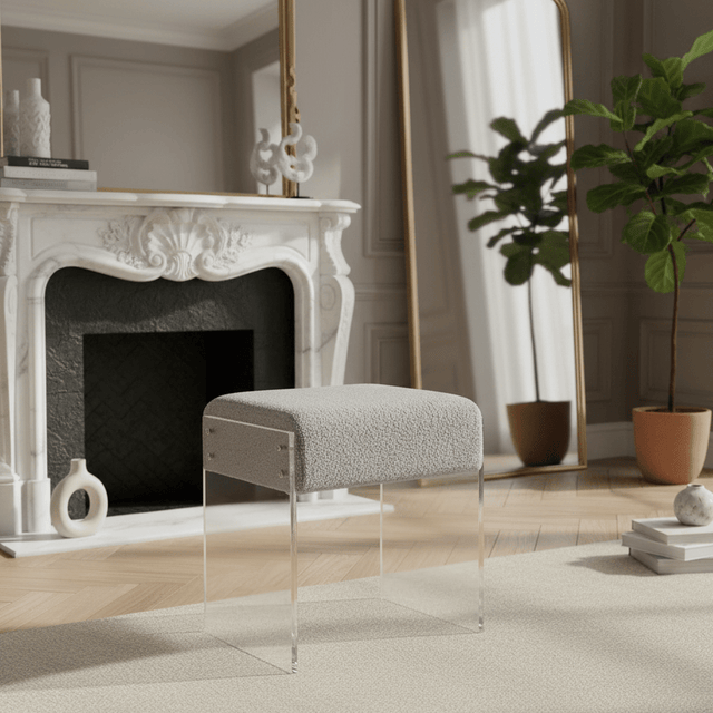 Lumera Accent Stool - Gray - Palatium Lux