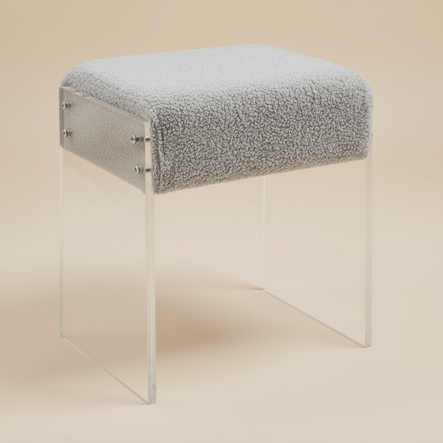 Lumera Accent Stool - Gray - Palatium Lux