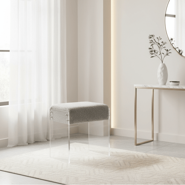 Lumera Accent Stool - Gray - Palatium Lux