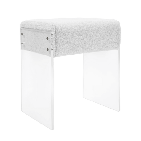 Lumera Accent Stool - White - Palatium Lux
