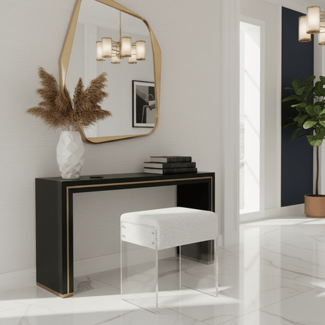 Lumera Accent Stool - White - Palatium Lux