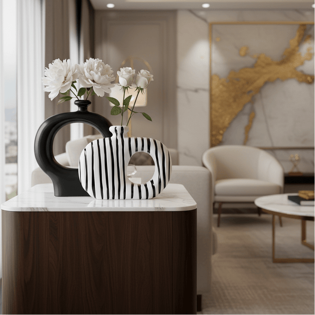 Luna Duo Ceramic Vases - Set of 2 Vase - Palatium Lux