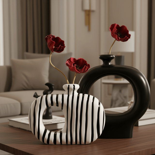 Luna Duo Ceramic Vases - Set of 2 Vase - Palatium Lux