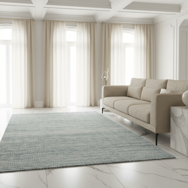 Lunar Coast Handwoven Wool Rug - 5 x 8 - Palatium Lux