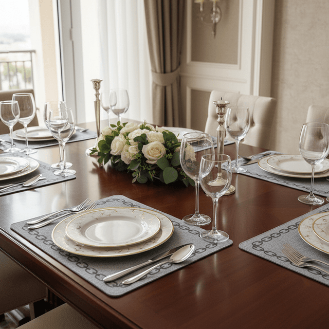 Marquess Faux Leather Placemats Kitchen - Palatium Lux