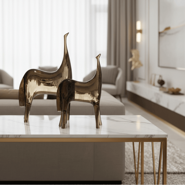 Mirage Modern Horse Statues (Set of 2) statue - Palatium Lux