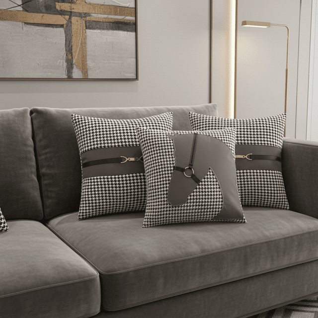 Molly Leather - Buckled Horse Pillow Cover - Palatium Lux