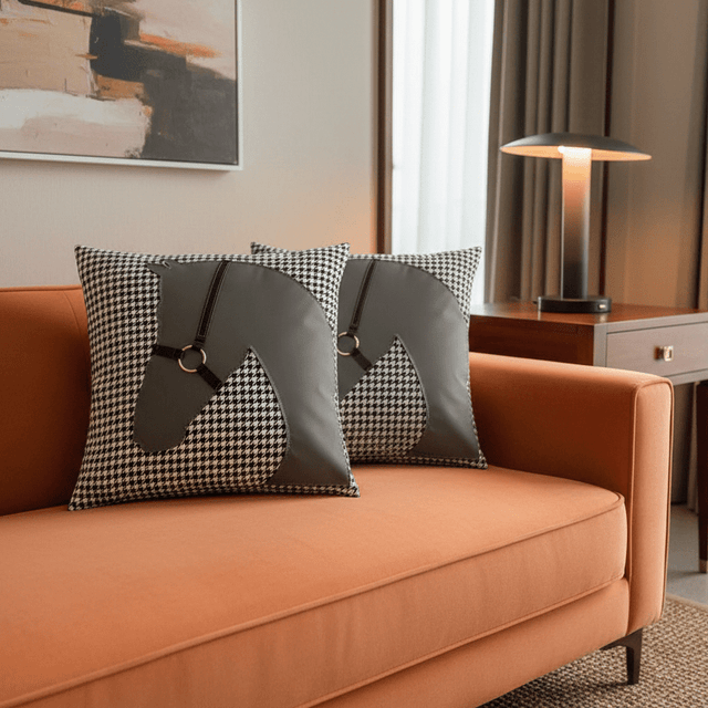 Molly Leather - Buckled Horse Pillow Cover - Palatium Lux