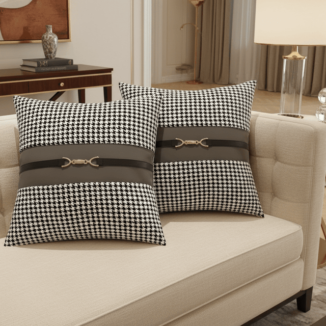 Molly Leather - Buckled Horse Pillow Cover - Palatium Lux