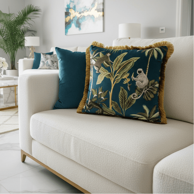 Monkey Palm Fringe Pillow Cover Pillow Cover - Palatium Lux