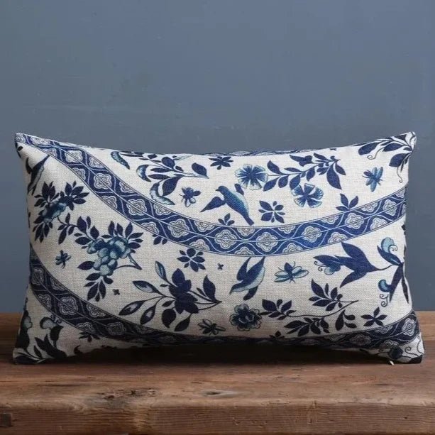 Mykonos Blue Florals Pillow Covers pillow covers - Palatium Lux