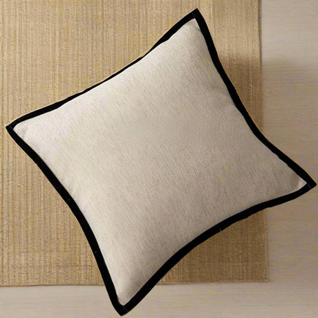 Natural Essence Pillow Cover Oat Beige & Black Pillow Cover - Palatium Lux