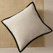 Natural Essence Pillow Cover Oat Beige & Black Pillow Cover - Palatium Lux