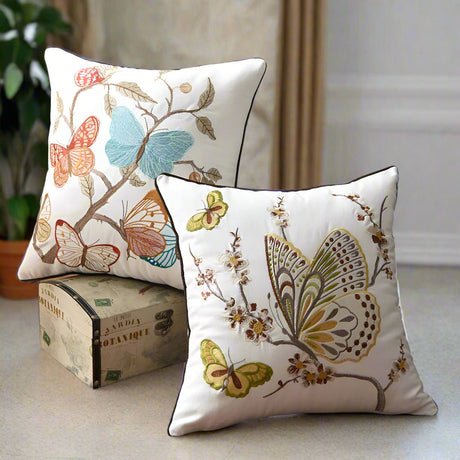 Nature's Beauty Embroidered Pillow Cover pillow covers - Palatium Lux