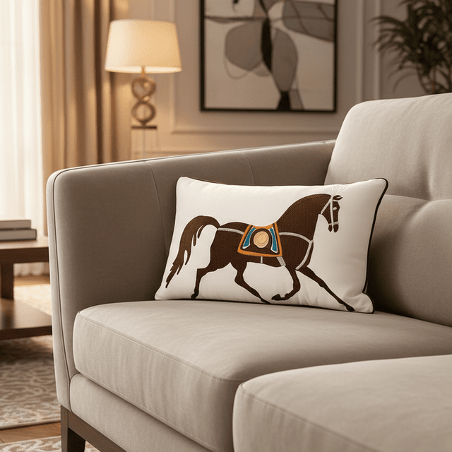 Noble Steed Embroidered Pillow Covers pillow covers - Palatium Lux