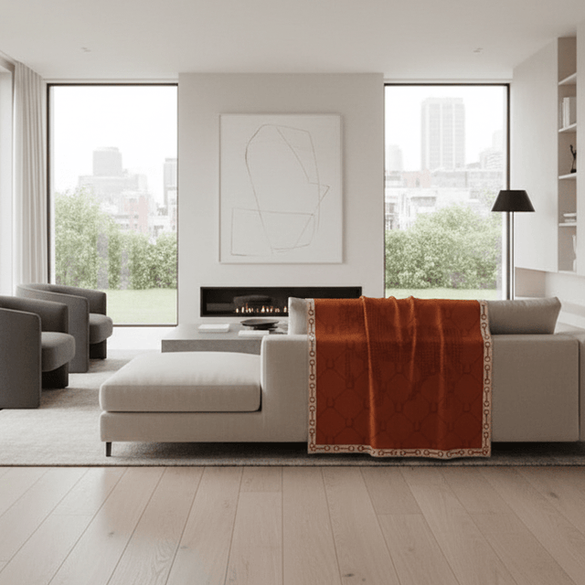 Orange Manor Horse Throw Blanket blanket - Palatium Lux