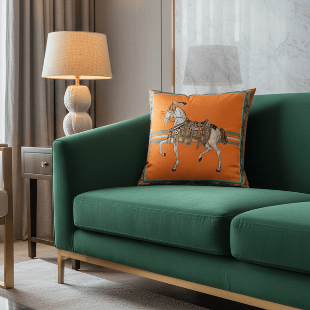 Orange Orillia Velvet Pillow Cover pillow covers - Palatium Lux