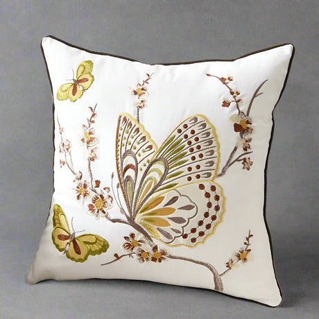 Papillon Embroidered Pillow Cover pillow covers - Palatium Lux