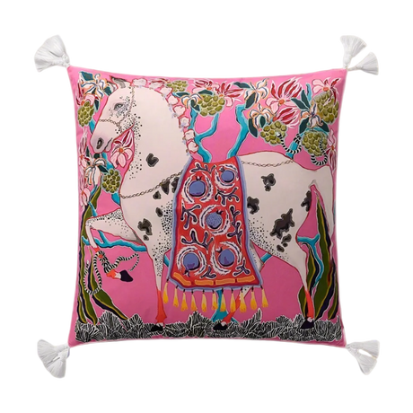 Pink Horse Parade Pillow Cover pillow covers - Palatium Lux