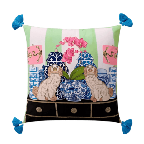 Porcelain & Pups Pillow Cover pillow covers - Palatium Lux