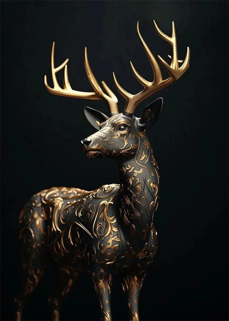 Regal Kingdom of Beasts Canvas Deer SKU-10 / 50x70cm (20x28 Inch) No Frame canvas - Palatium Lux