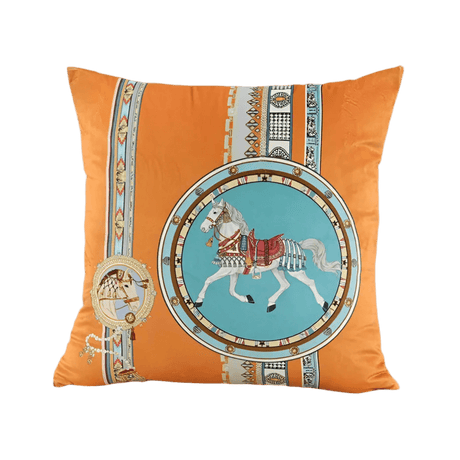 Regal Orange Horse Pillow Cover pillow covers - Palatium Lux