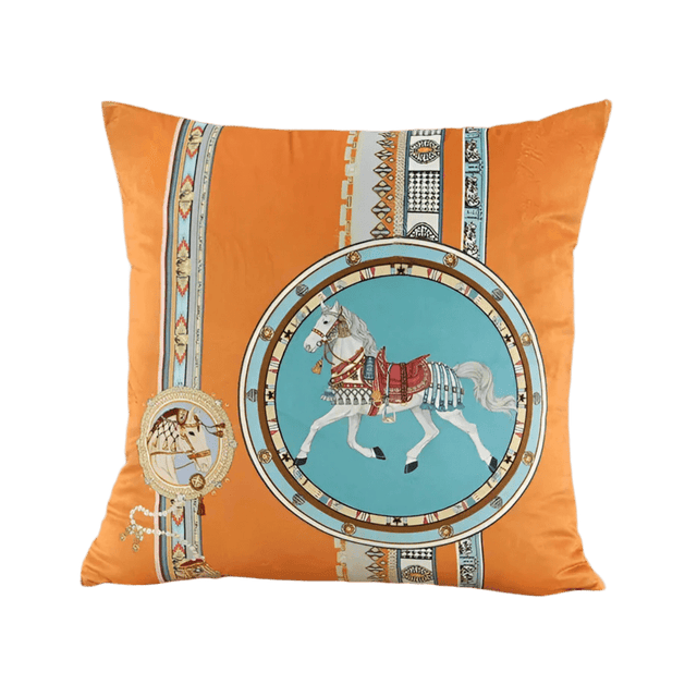Regal Orange Horse Pillow Cover pillow covers - Palatium Lux