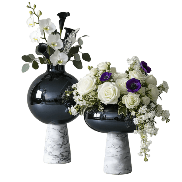 Rosalia Marble Glass Vase Vase - Palatium Lux