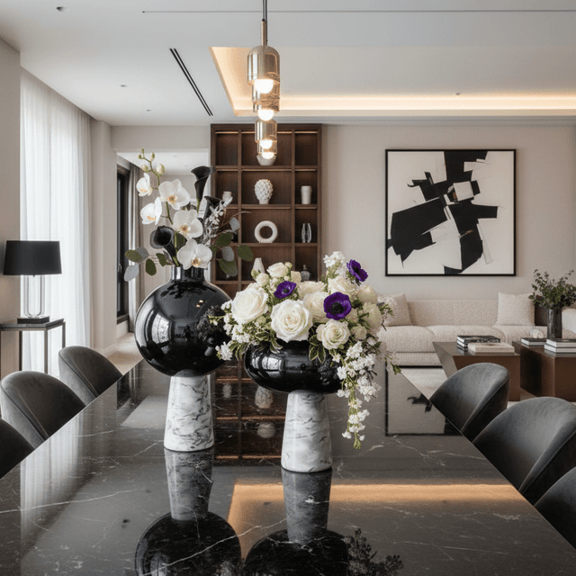 Rosalia Marble Glass Vase Vase - Palatium Lux